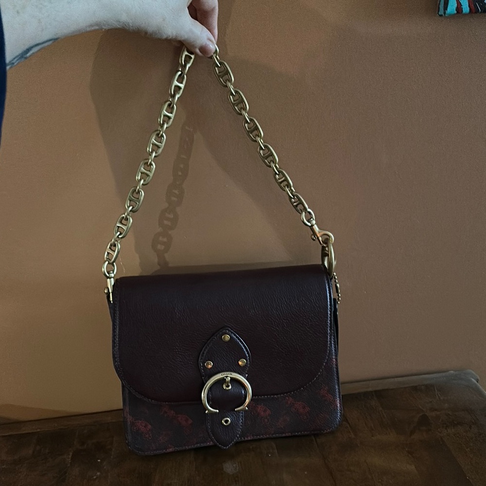 Coach Brown Leather Chain Bag